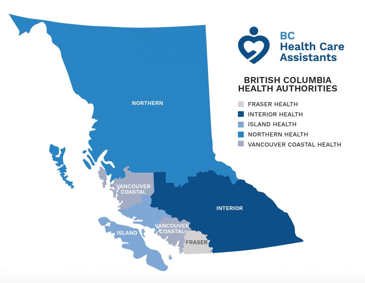 Map BC Health Authorities Infographic Choose2Care ca BC Health 